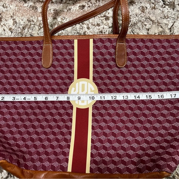 Barrington Burgundy and Brown Tote Bag - Picture 7 of 11